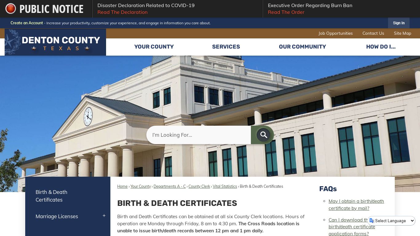 Birth & Death Certificates | Denton County, TX